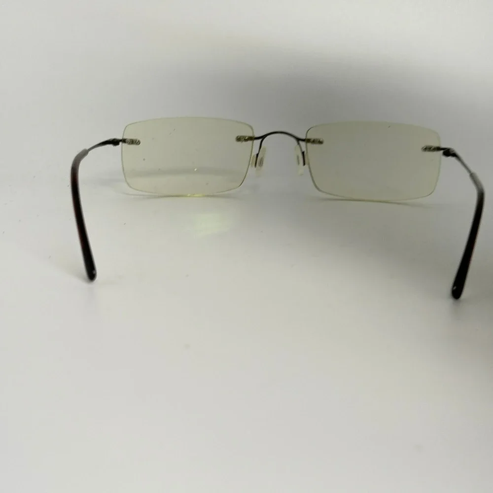 Seven-Sixty 285 Titanium Rimless Eyeglasses Rectangle Dark Metal 52-21-140